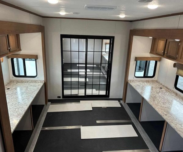 Interior Counter tops and floor and Patio Door